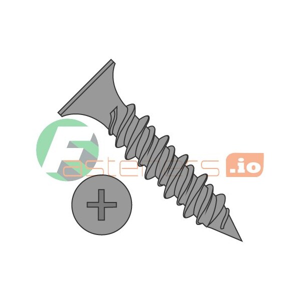 Newport Fasteners Drywall Screw, #6 x 1-1/4 in, Steel, Flat Head Phillips Drive, 6000 PK 982314 - main
